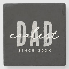 Coolest Dad Since 20XX Modern Simple Preppy Stone Coaster