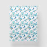 Nursery decor sea turtle pastel aqua blue sheer curtains