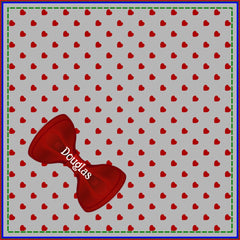 Red Hearts Cute Bow Tie Personalized Gray Pet Bandana