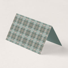 Pink Coquette Bow Bear Tartan Plaid Place Card