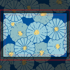 Blue Japanese Floral Pattern Illustration Trinket Tray