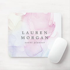 Transparent Silk Elegant Monogram Mouse Pad