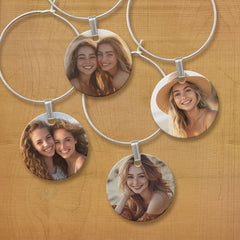 Create Your Own Collage with 4 Photos Wine Charm
