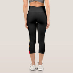 Pickleball Leggings Gray Rainbow Crop Capri