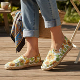 Watercolor Sunflower Botanical Pattern Espadrilles