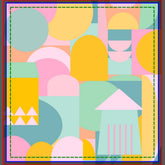 Cute Colorful Scandinavian Geometric Shape Collage Shower Curtain
