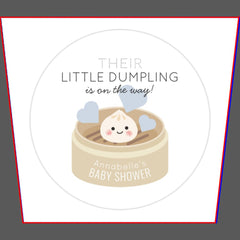 Little Dumpling Blue Baby Shower Favor Box