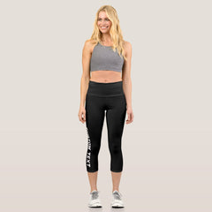 Create Your Own Custom Text Capri Leggings