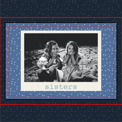 Sisters Simple Modern Blue Dots Customized Photo Trinket Tray