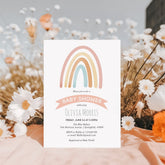 Girls Cute Pink Boho Watercolor Rainbow Milestone Baby Blanket