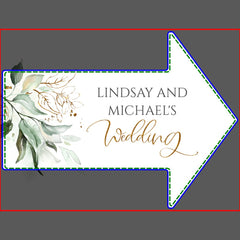 Gold Leaves Greenery Boho Summer Wedding Sign