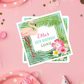 Tropical Pink Flamingo 30th Birthday Luau Napkins