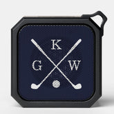 Navy Blue Golf Clubs Monogram Bluetooth Speaker