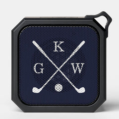 Navy Blue Golf Clubs Monogram Bluetooth Speaker