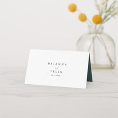 Gold Floral Tropical Greenery Wedding Place Card