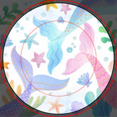 Watercolor Mermaid Tail Under The Sea Party Paper Plates