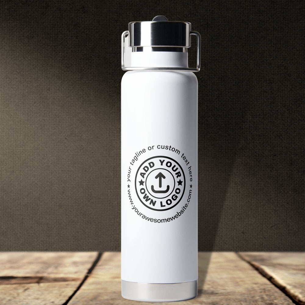 Simple Custom Company Business Logo Website Text Water Bottle