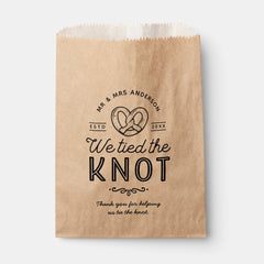 Pretzel We Tied The Knot Wedding Favor Bag