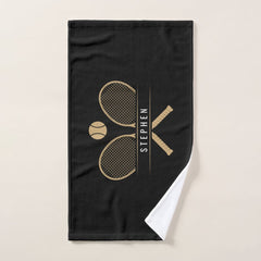 Tennis Rackets & Name Sports Hand Towel
