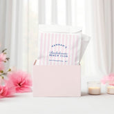 Retro Modern Navy & Pink Stripes Bachelorette Favor Bag
