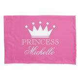 Personalized pink princess crown girls pillowcase