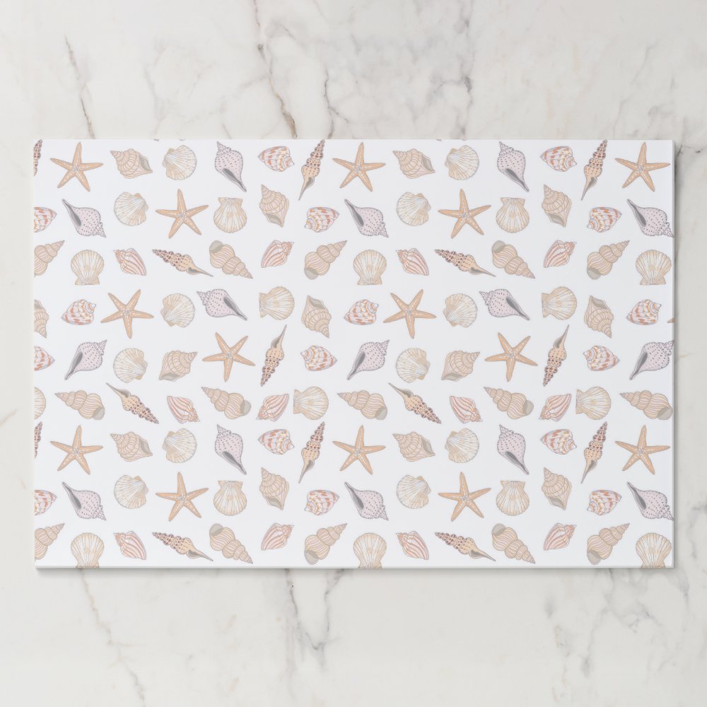 Seashells Paper Placemats, Beach Coastal Party Pad