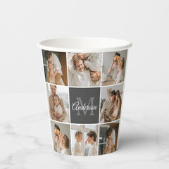 Modern Family Collage Photo & Personalized Gift Paper Cups