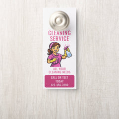 Maid House Cleaning Service Door Hanger