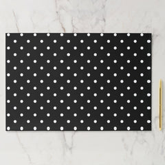 Cute black white polka dots paper placemats