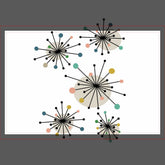 Cute Atomic Starburst Retro Mid Century Modern Kitchen Towel