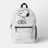PEANUTS | Snoopy on Black White Comics Printed Backpack