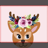 Girls Cute Pink Floral Deer and Flowers Kids Metal Lunch Box