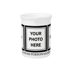 Upload 3 Photos & Add Text β Customize Picture Beverage Pitcher