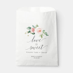Wedding Favor Bag Love is Sweet Blushing Blooms