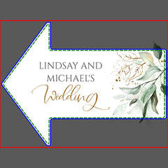 Gold Leaves Greenery Boho Summer Wedding Sign