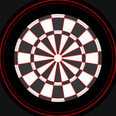 Charcoal Gray Black And White Dartboard With Darts