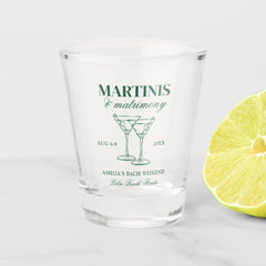 Martinis & Matrimony Bachelorette Weekend Shot Glass