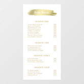 Modern Gold Beauty Salon Elegant Price List Wall Decal