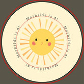 Cute yellow sunshine illustration birthday party paper plates