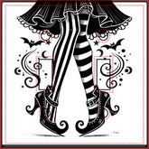 Black & White Witch Legs Whimsical Halloween Light Switch Cover