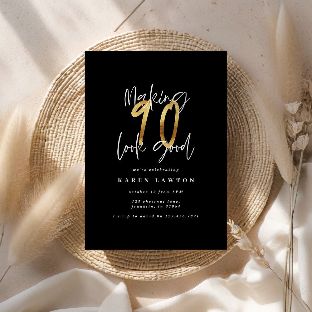 Making 90 look good gold birthday favor box