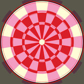 Vintage Pink And Red Dartboard With Darts