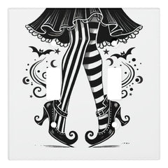 Black & White Witch Legs Whimsical Halloween Light Switch Cover