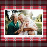 Red, black and green tartan check family photo jigsaw puzzle