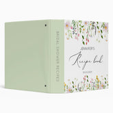 Wildflowers elegant bridal shower recipe book 3 ring binder