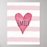 You are Loved Customizable Pink Heart Baby Girl's Poster