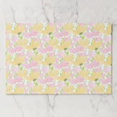 Yellow Pink Floral Paper Placemats, Garden Flowers Pad