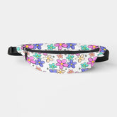 colorful rainbow bright flowers bumble bees floral fanny pack
