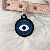 Personalized Dog Cat Collar Charm, Evil Eye Pet ID Tag