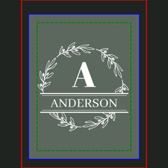 Sage Green Personalized Family Monogram Wall Hanging Tapestry